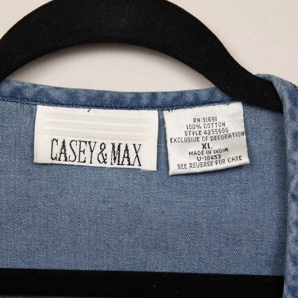 Casey & Max 90s denim floral detail vest-XL - Picture 3 of 4